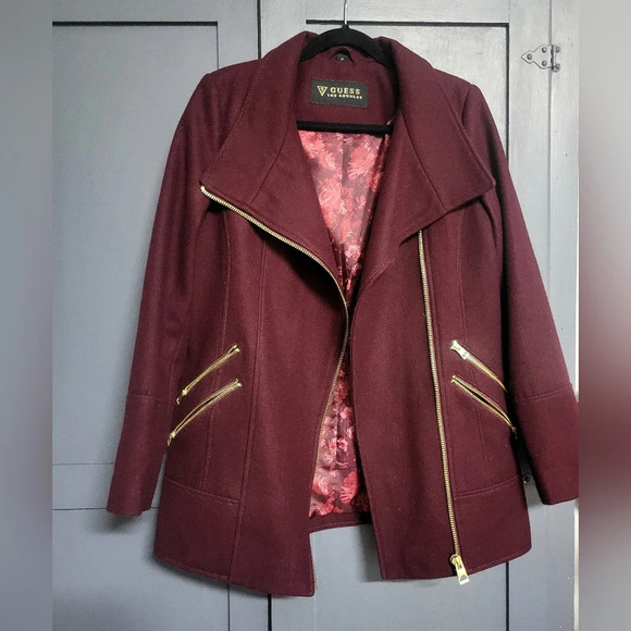 Guess - Wool Coat - NWOT - Size M, Wine Color - Picture 8 of 9